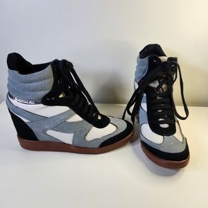 NWOB Bronx Leather BL/GR/WH Platform Athletic Shoe Booties W S 8